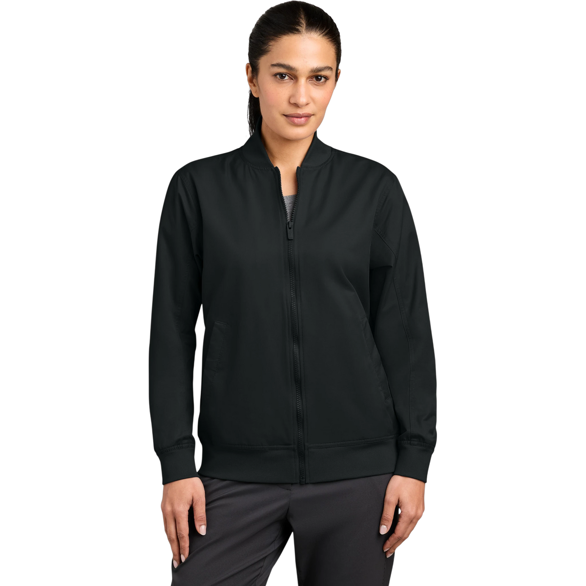 Nike Women's Bomber Jacket in Black — custom branded by Motive