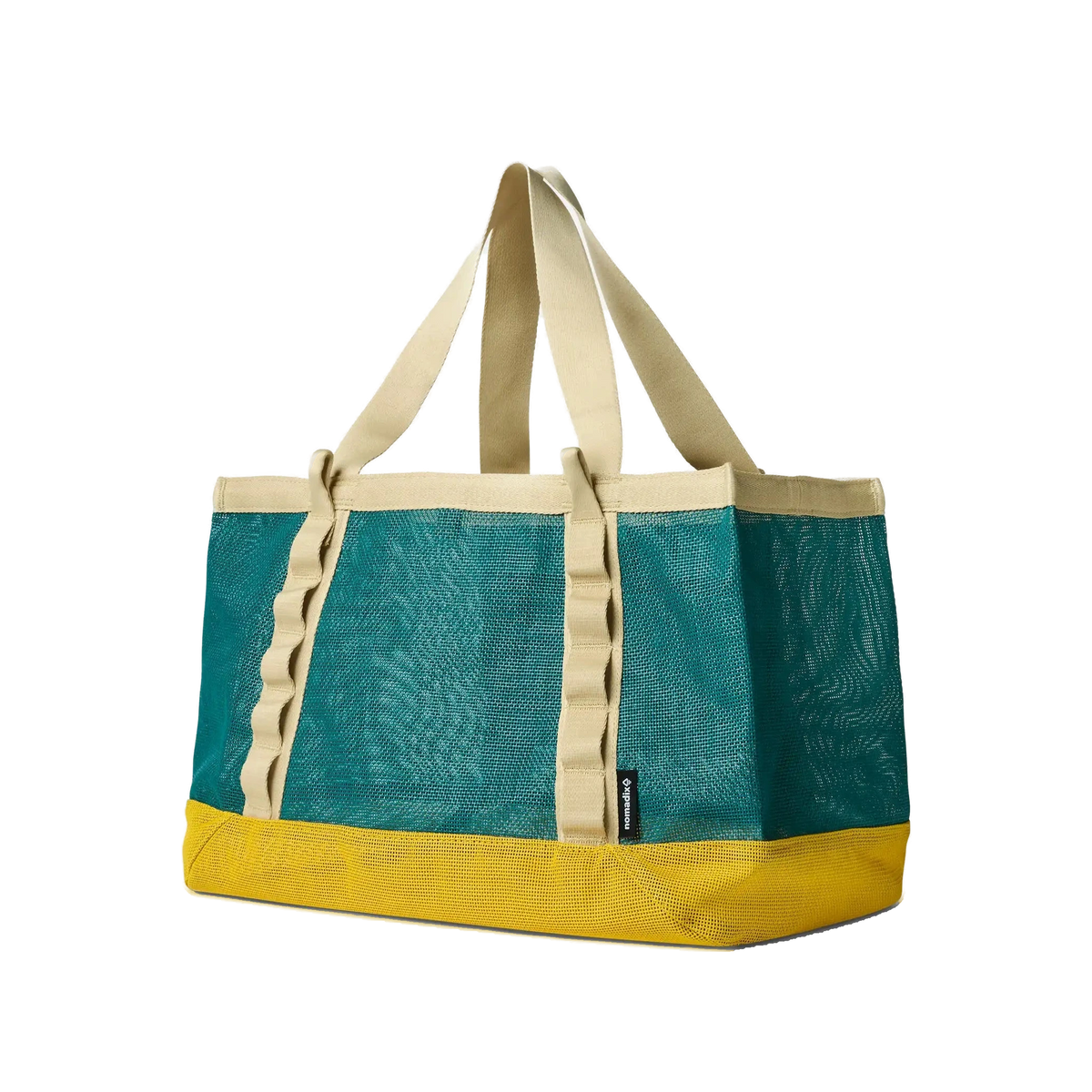 Nomadix AirMesh Tote in Teal Ocean Amber Sun — custom branded by Motive