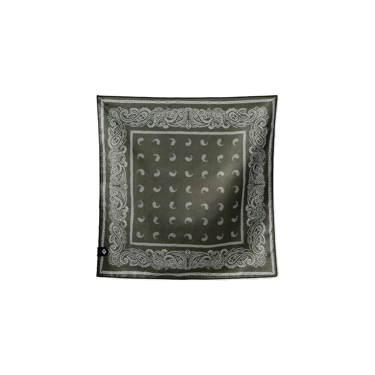 Nomadix Bandana Towel in Paisley Forest Green — custom branded by Motive
