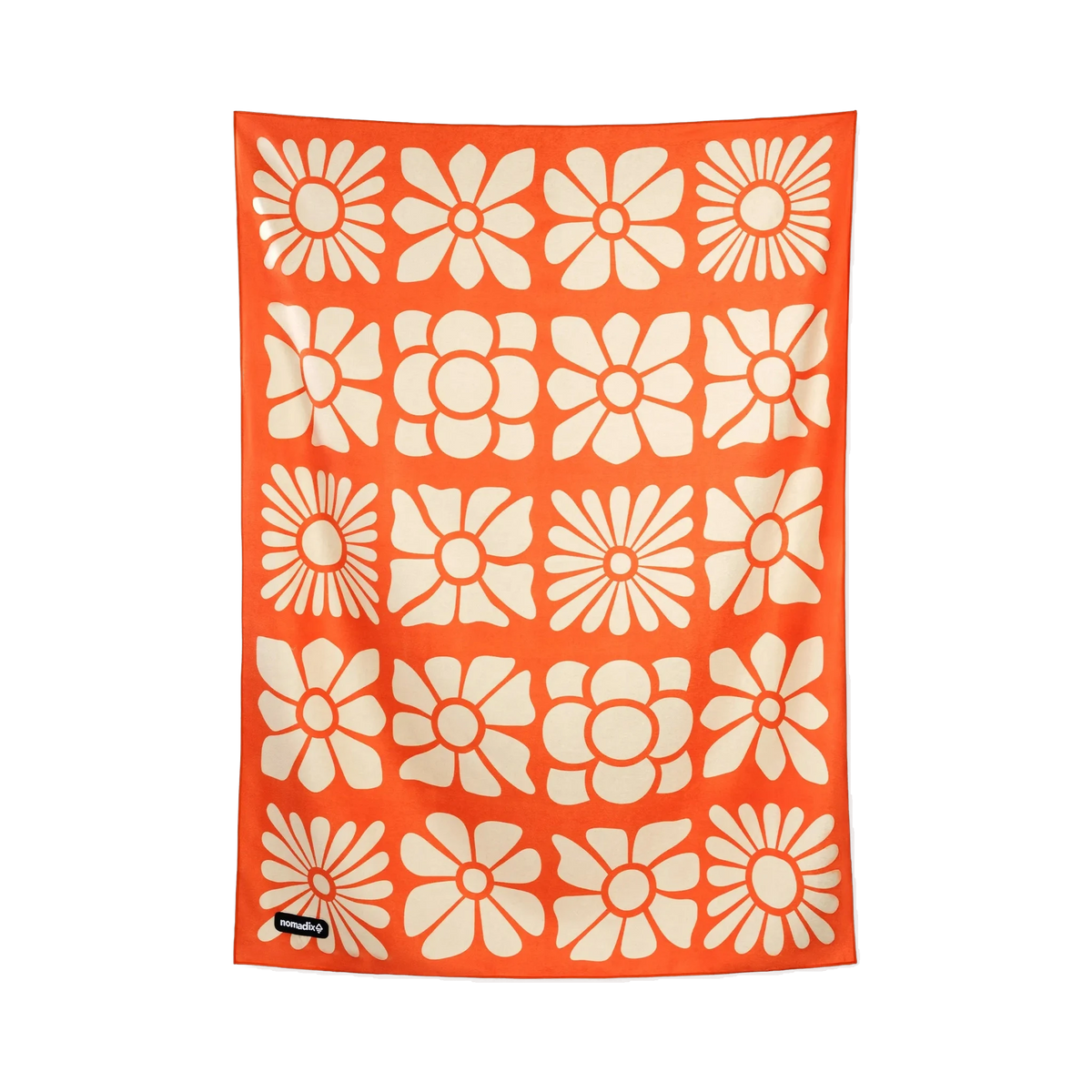 Nomadix Blanket Towel in Big Flowers Expedition Orange — custom branded by Motive