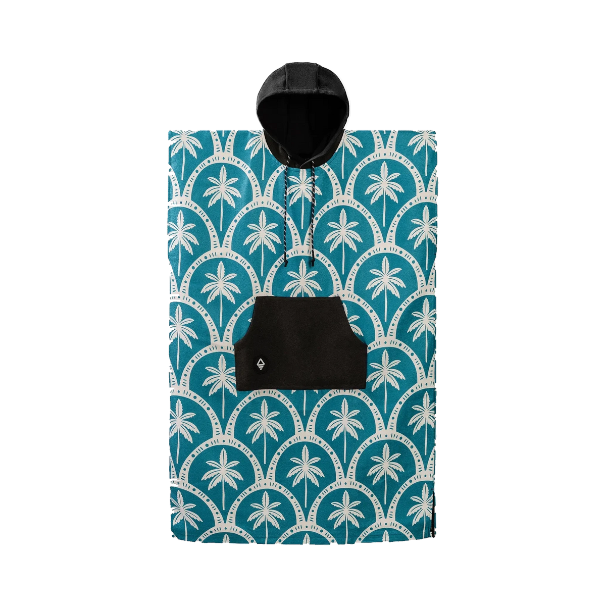 Nomadix Changing Poncho in Palms Resort Teal Ocean — custom branded by Motive
