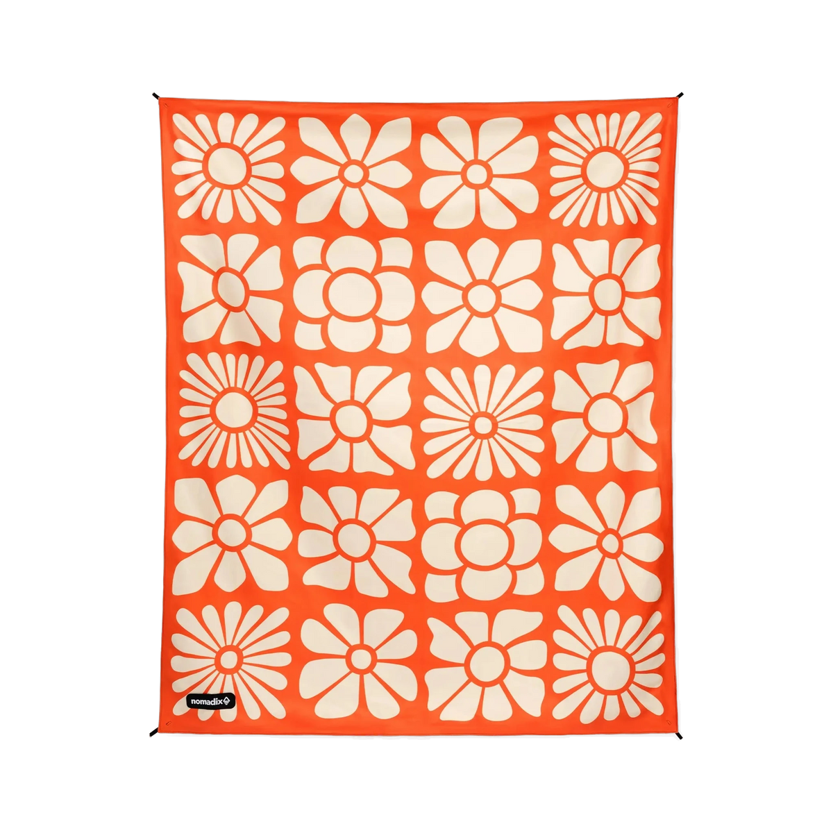 Nomadix Festival Blanket in Big Flowers Expedition Orange — custom branded by Motive