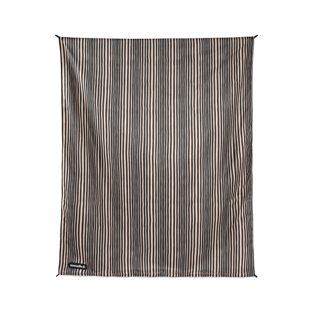 Nomadix Festival Blanket in Heritage Stripe Black and Tan — custom branded by Motive