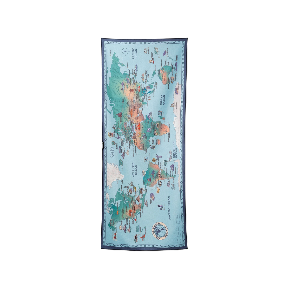 Nomadix Original Towel in World Map — custom branded by Motive