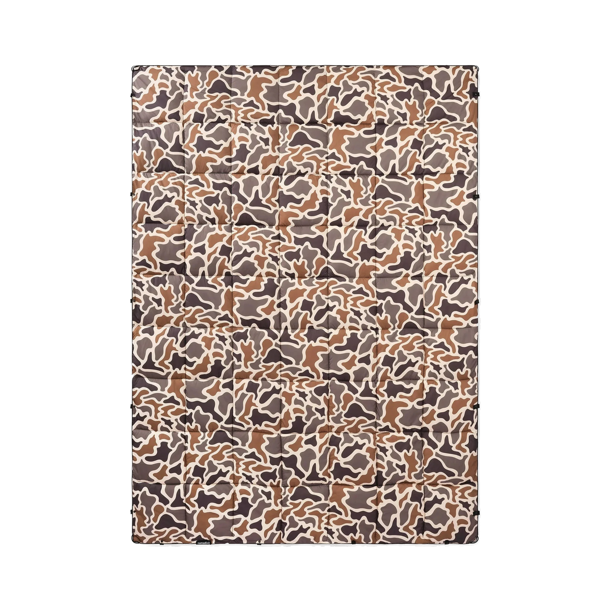 Nomadix Graphene Puffer Blanket in Duck Camo Bush — custom branded by Motive