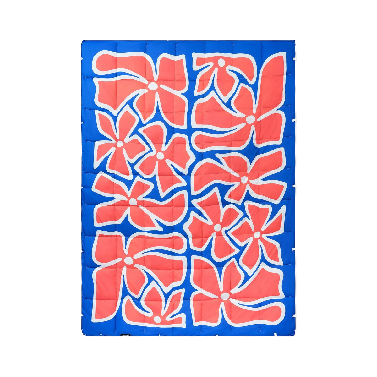 Nomadix Graphene Puffer Blanket in Wild Flowers Stellar Blue Red — custom branded by Motive