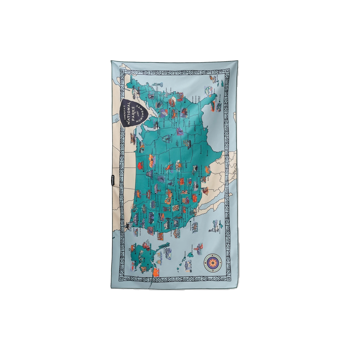 Nomadix Ultralight Towel in National Parks and Monuments Map — custom branded by Motive