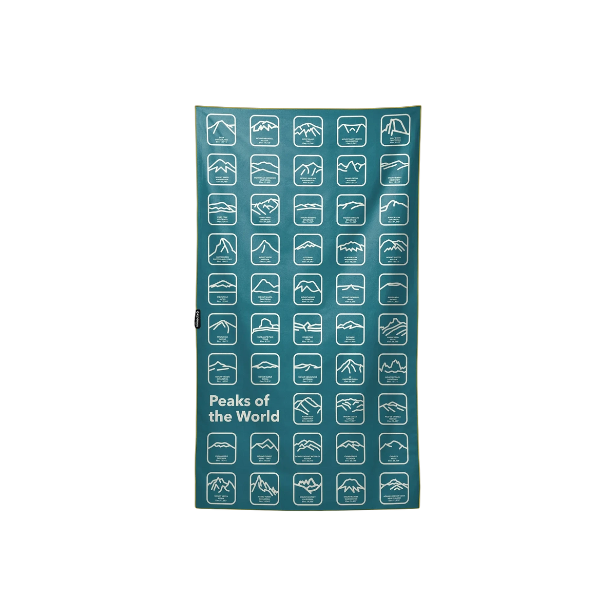 Nomadix Ultralight Towel in Peaks of the World Teal Ocean
