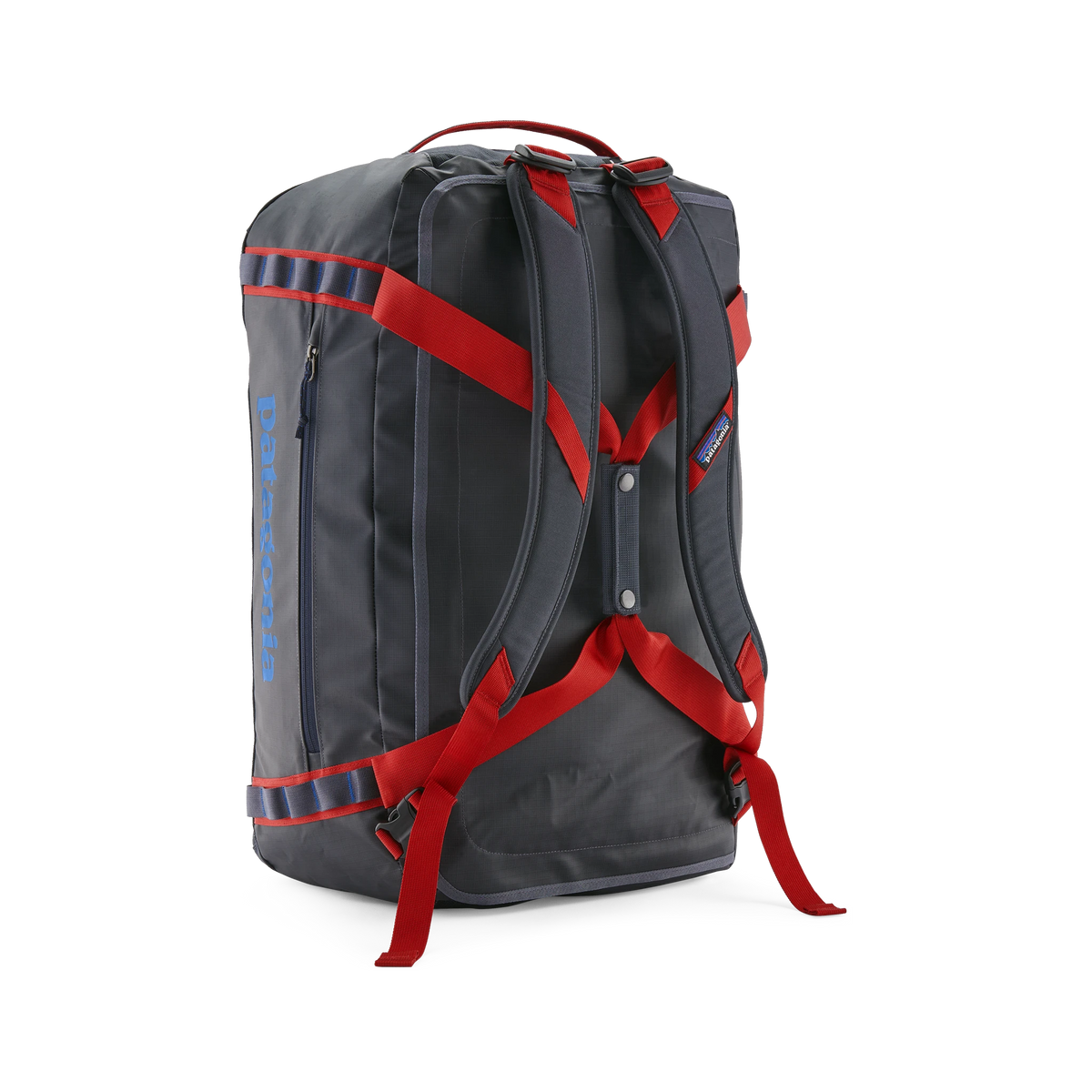 Patagonia Black Hole Duffel in Smolder Blue w/Amanita Red