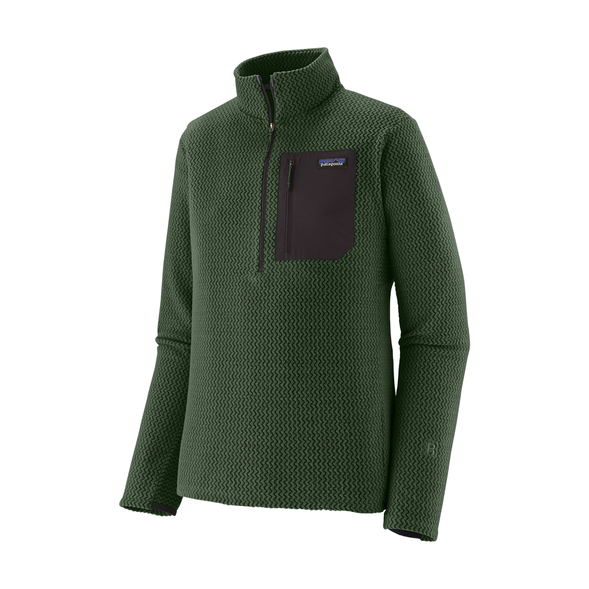 Patagonia R1 Air Fleece Zip-Neck in Treeline Green