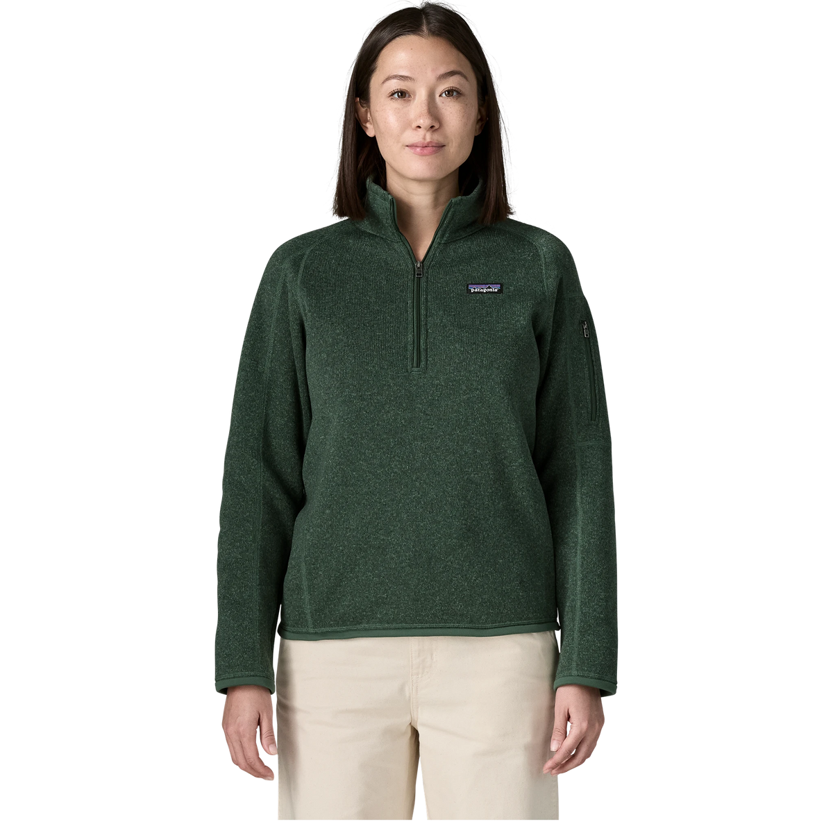 Patagonia Women's Better Sweater 1/4-Zip Fleece in Canopy Green