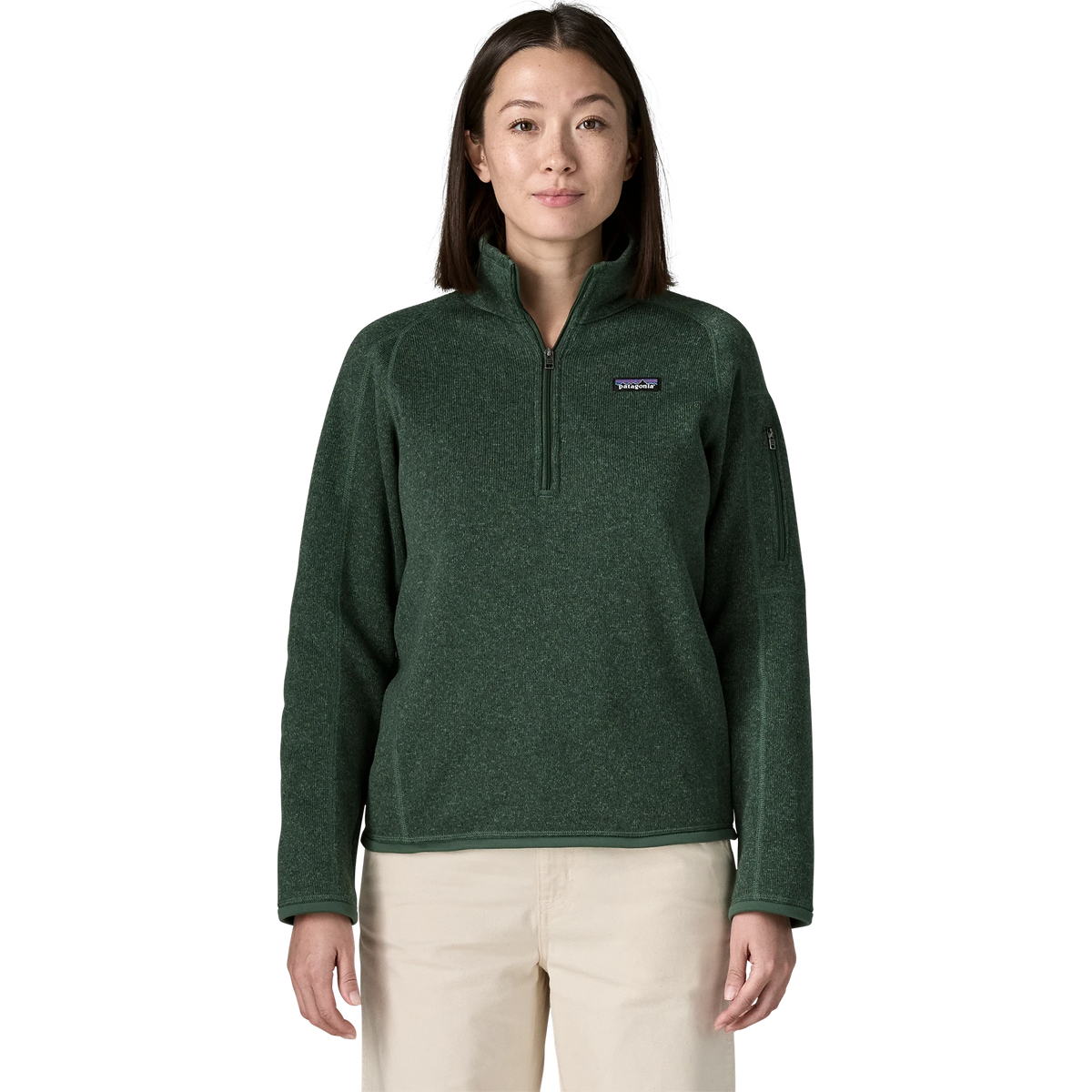 Patagonia Women's Better Sweater 1/4-Zip Fleece in Canopy Green