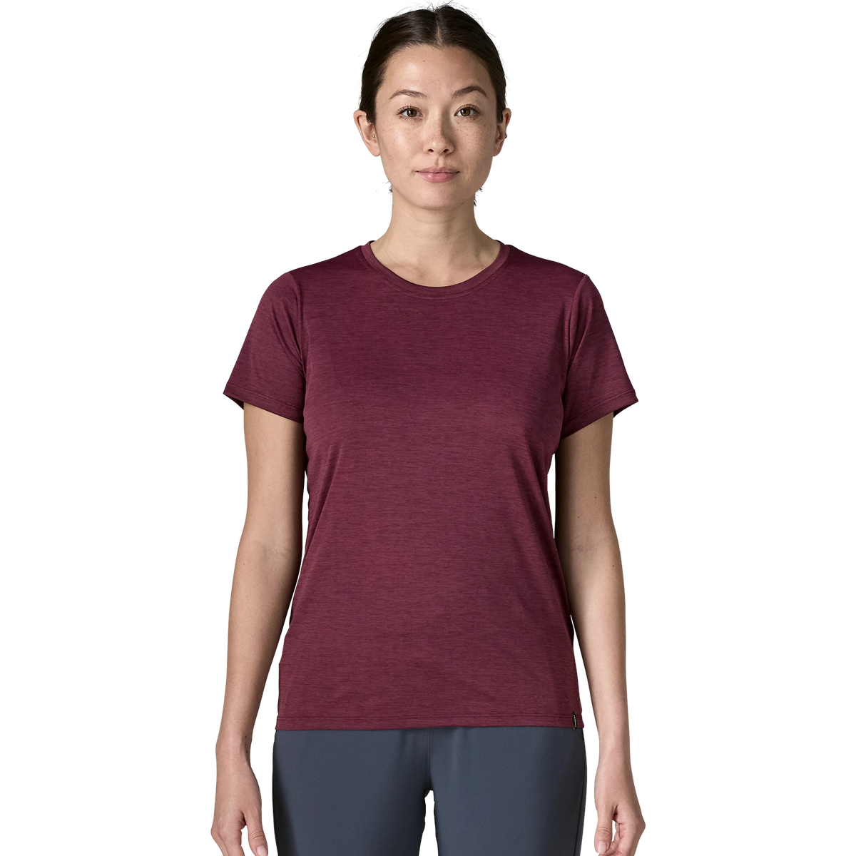 Patagonia Women's Capilene Cool Daily Shirt in Berry Fig X-Dye