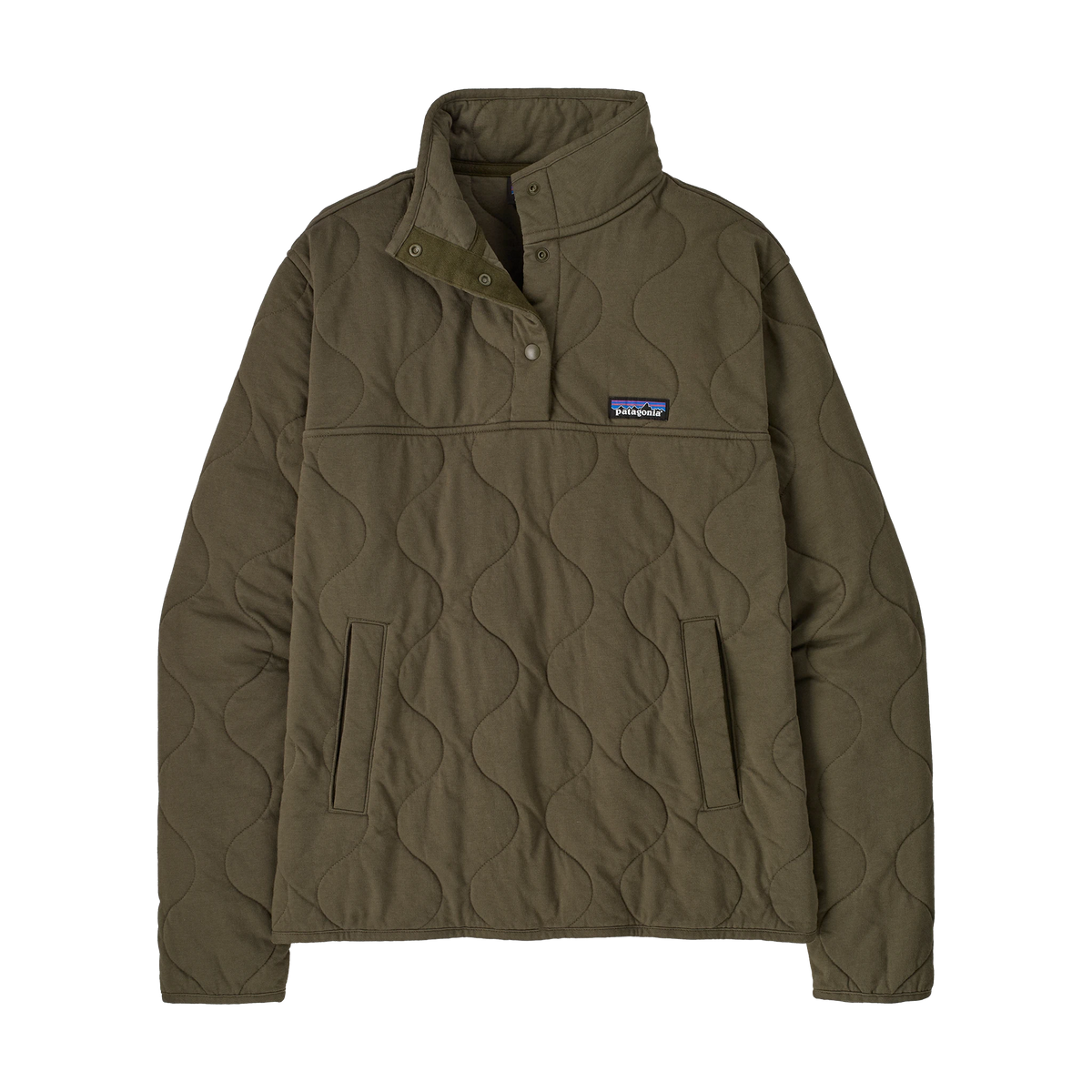 Patagonia Women's Daily Quilted Snap-T Pullover in Basin Green