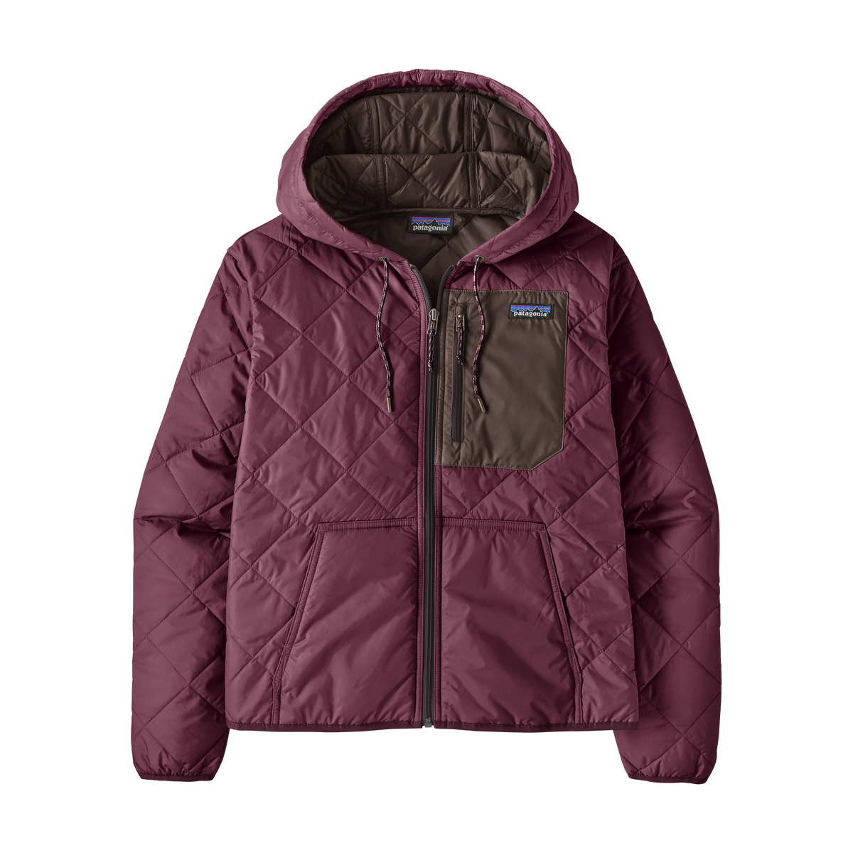 Patagonia Women's Diamond Quilted Bomber Hoody in Berry Fig