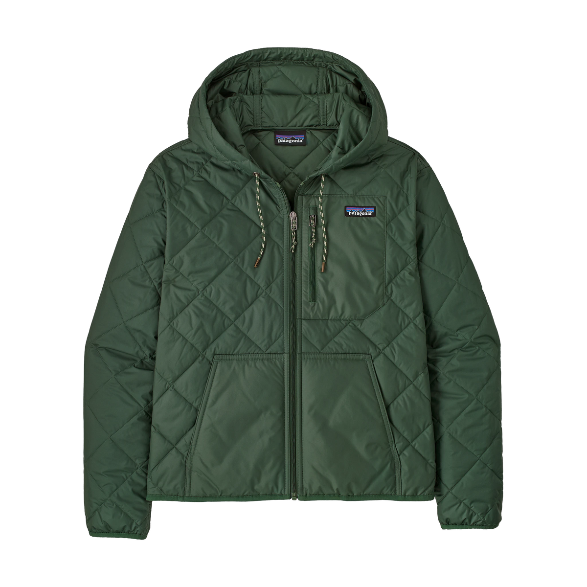 Patagonia Women's Diamond Quilted Bomber Hoody in Canopy Green
