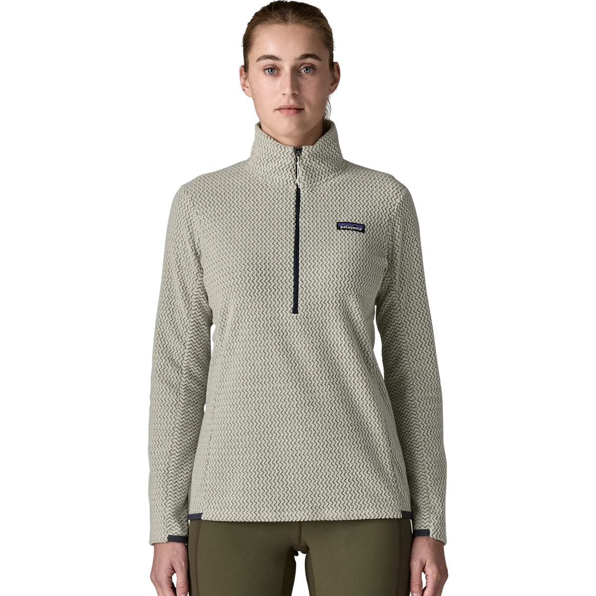 Patagonia Women's R1 Air Fleece Zip-Neck in Birch White