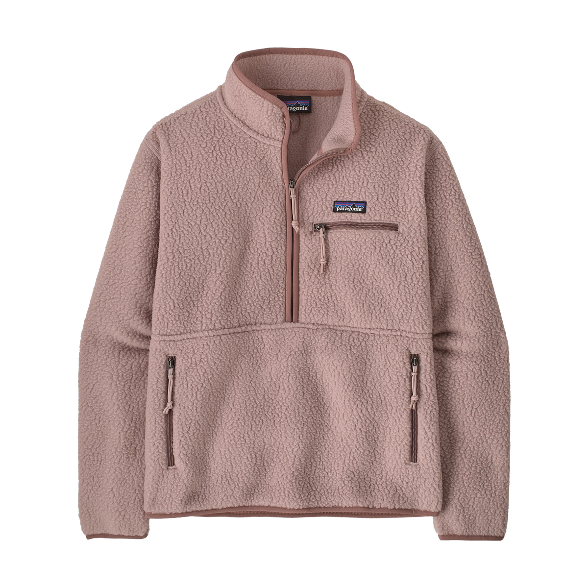 Patagonia Women's Retro Pile Marsupial Fleece Pullover in Stingray Mauve