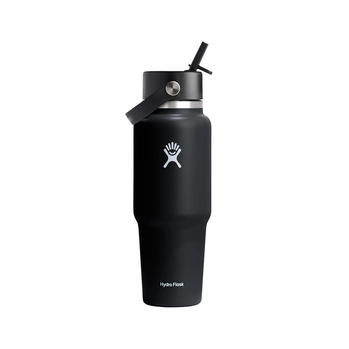 Hydro Flask 32 oz Travel Bottle with Flex Straw Cap in Black — custom branded by Motive