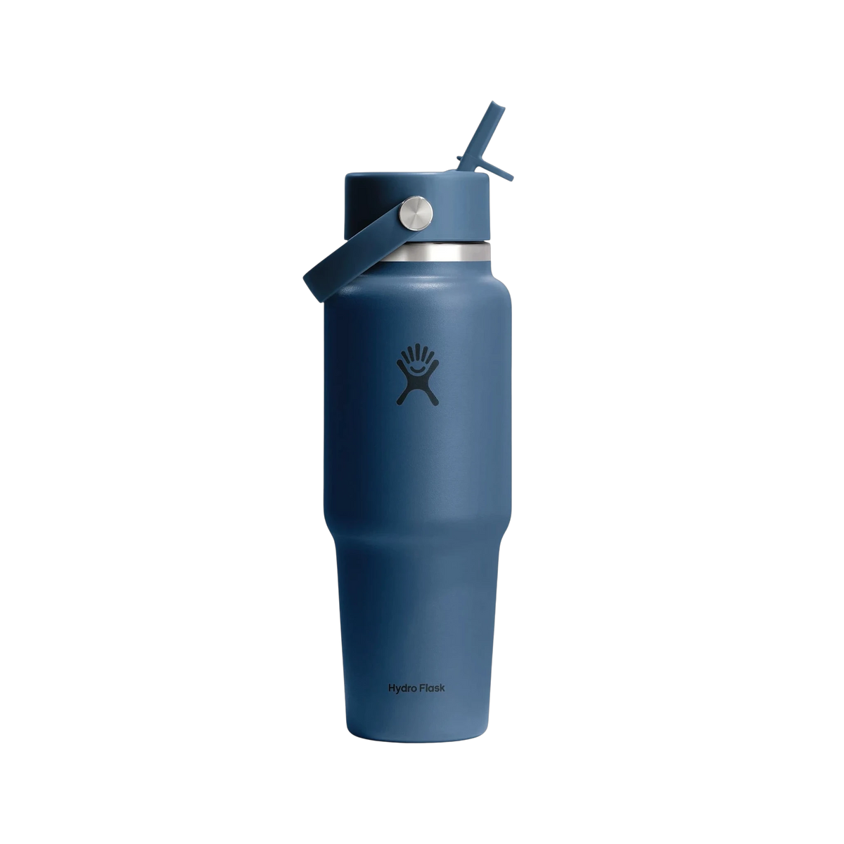 Hydro Flask 32 oz Travel Bottle with Flex Straw Cap in Harbor Blue — custom branded by Motive