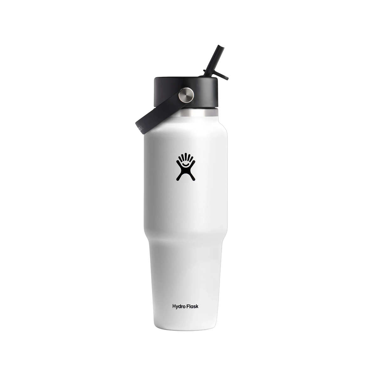 Hydro Flask 32 oz Travel Bottle with Flex Straw Cap in White — custom branded by Motive