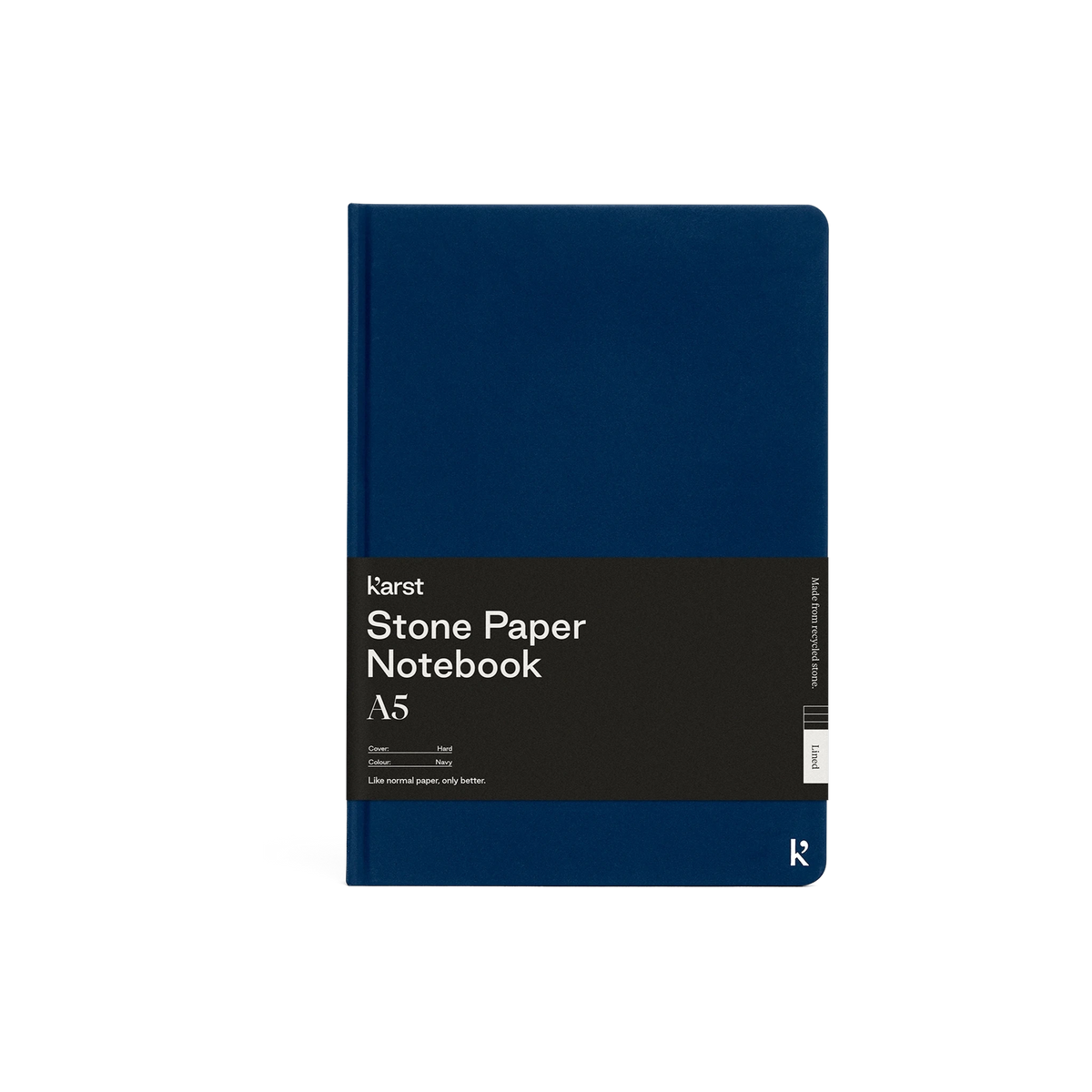 Karst Stone Paper Hardcover Notebook in Navy — custom branded by Motive