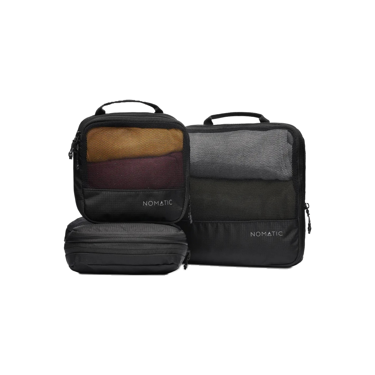 NOMATIC Compression Packing Cubes in Black — custom branded by Motive