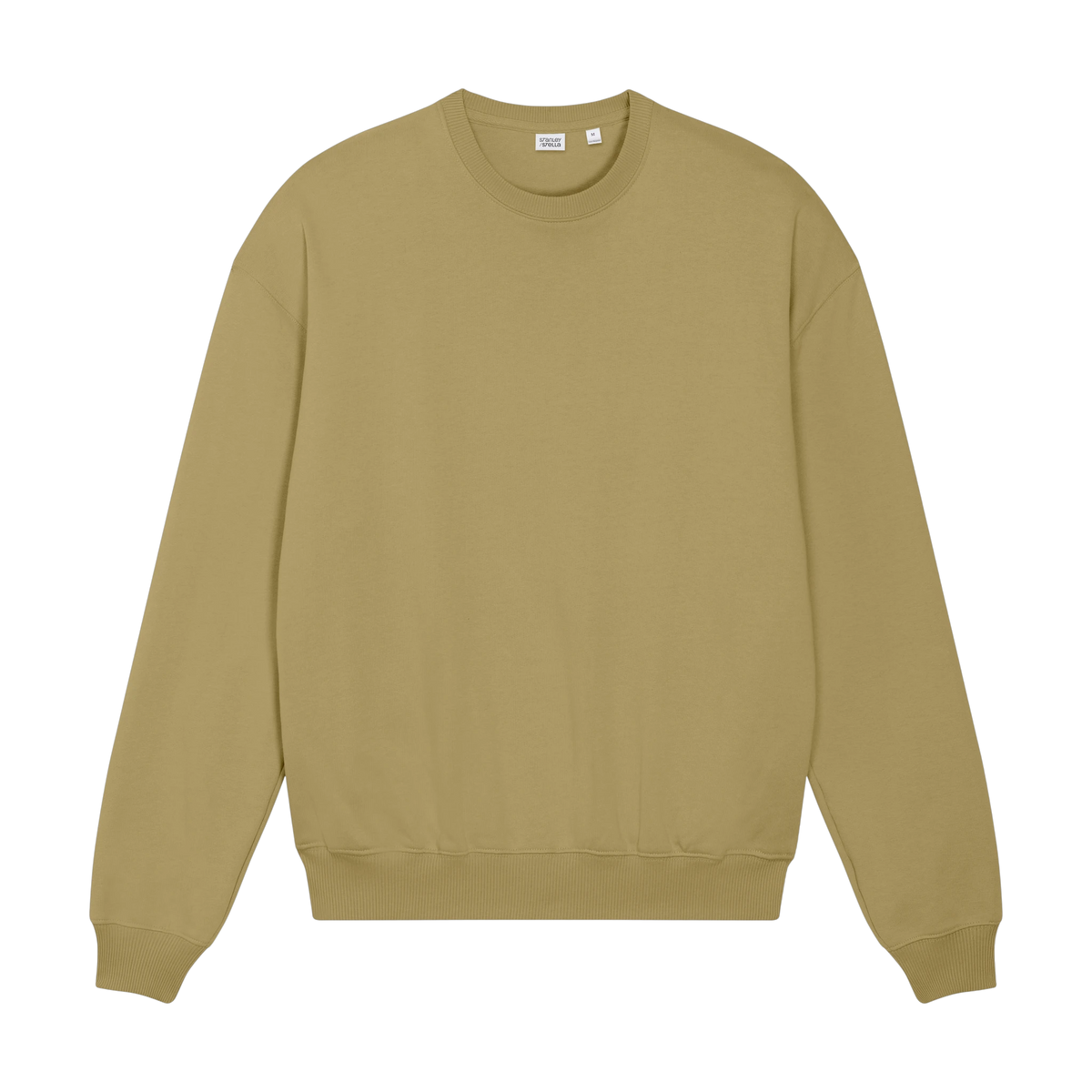 Stanley/Stella Ledger Dry Sweatshirt in Faded Olive — custom branded by Motive