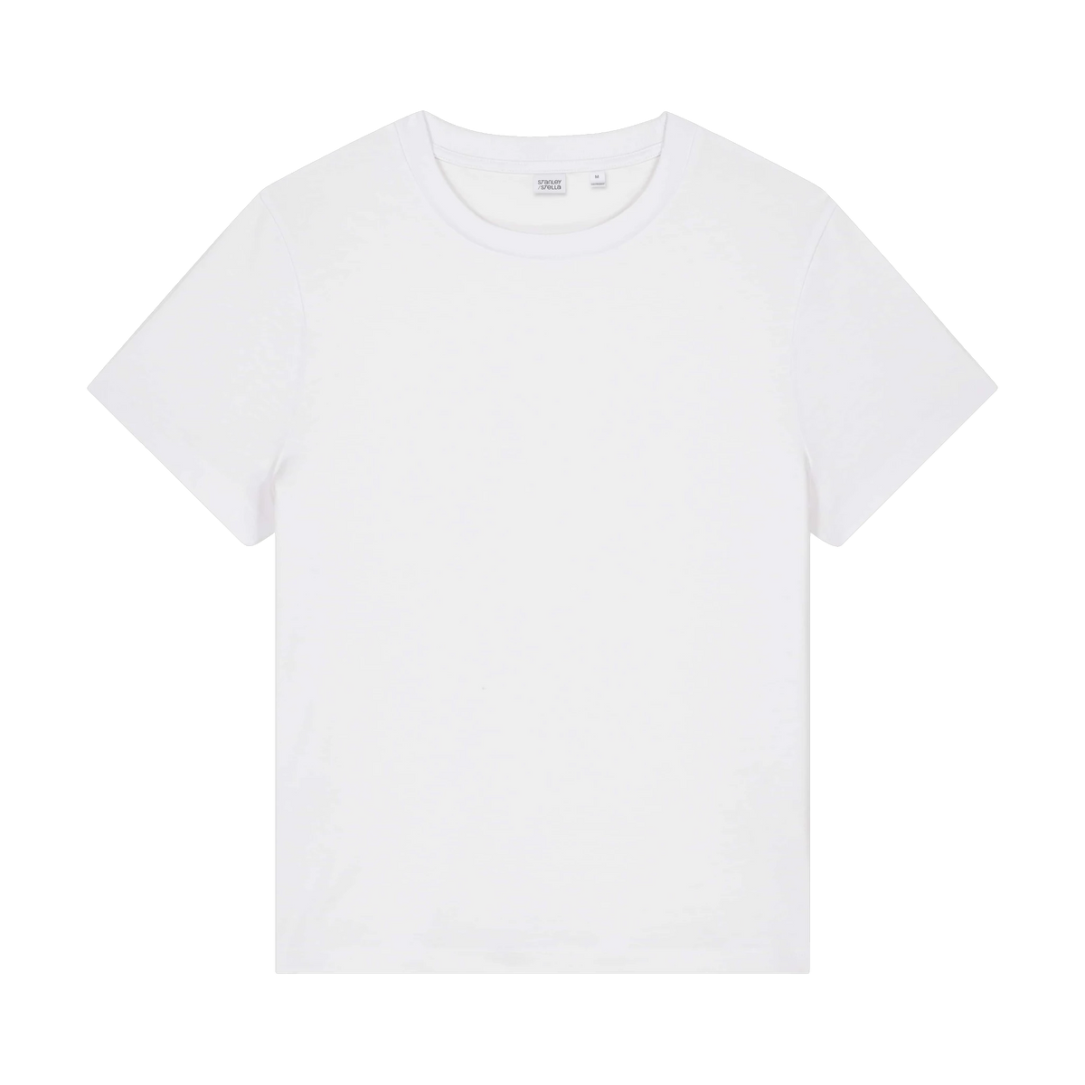 Stanley/Stella Muser Tee in White — custom branded by Motive