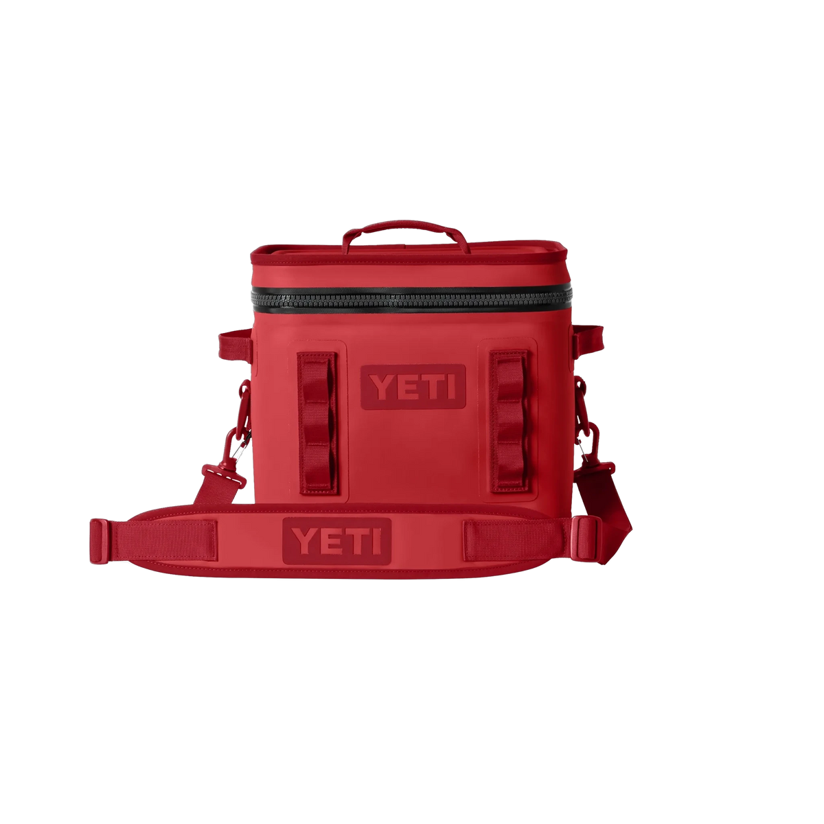 YETI Hopper Flip in Rescue Red — custom branded by Motive