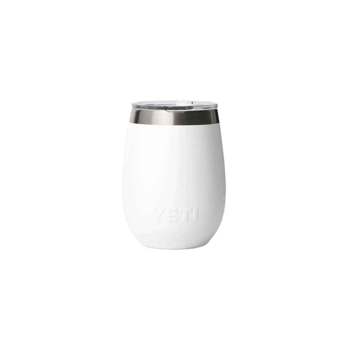 YETI Rambler Wine Tumbler in White — custom branded by Motive