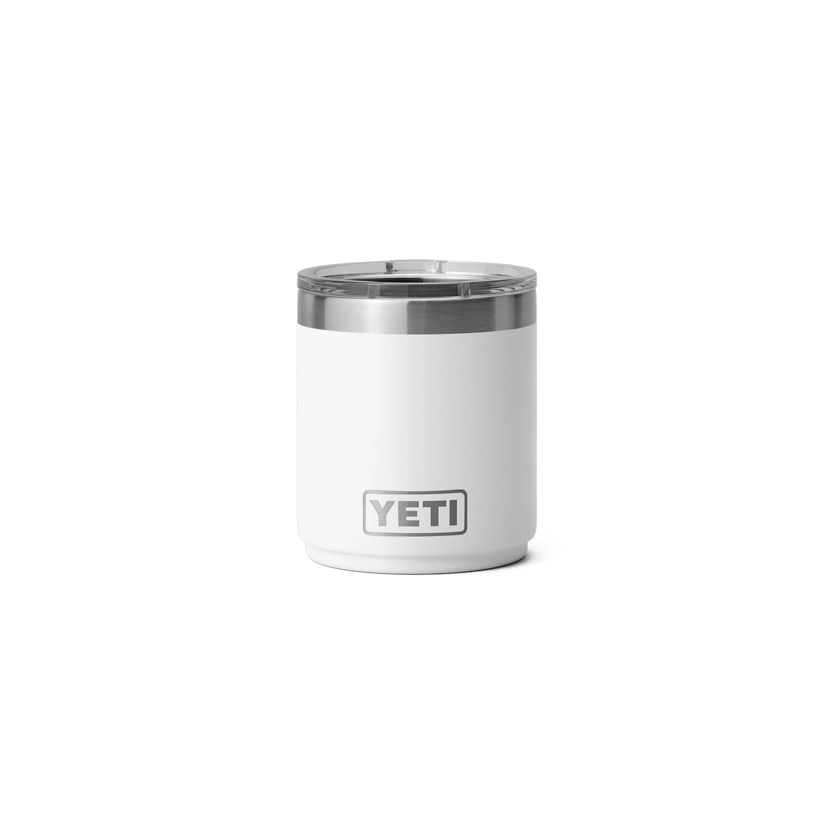 YETI Rambler 10oz Stackable Lowball in White — custom branded by Motive