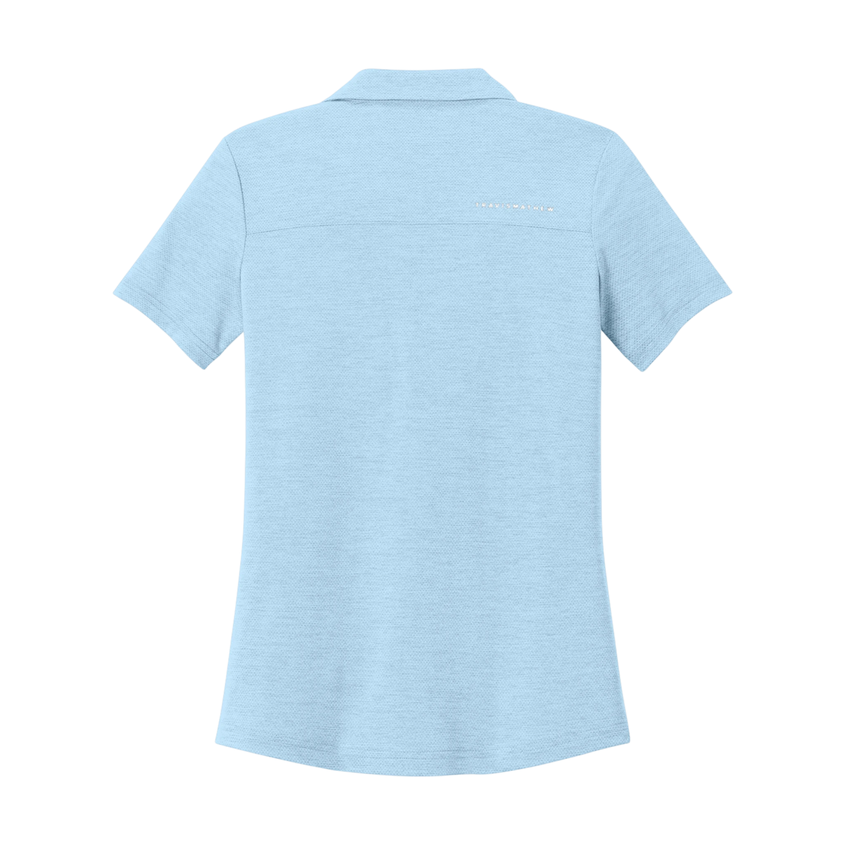 TravisMathew Women's Onward Polo in Airy Blue Heather — custom branded by Motive