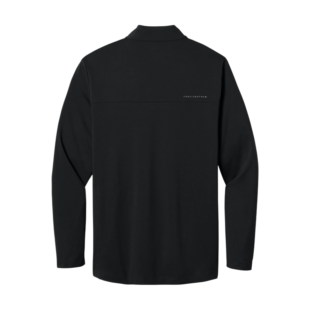 TravisMathew Onward Quarter-Zip in Black — custom branded by Motive