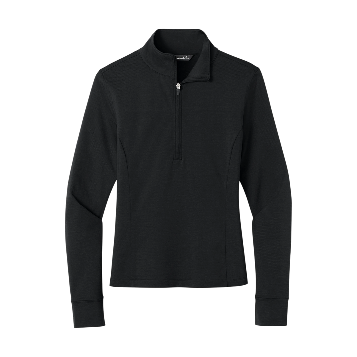TravisMathew Women's Onward Half-Zip in Black — custom branded by Motive
