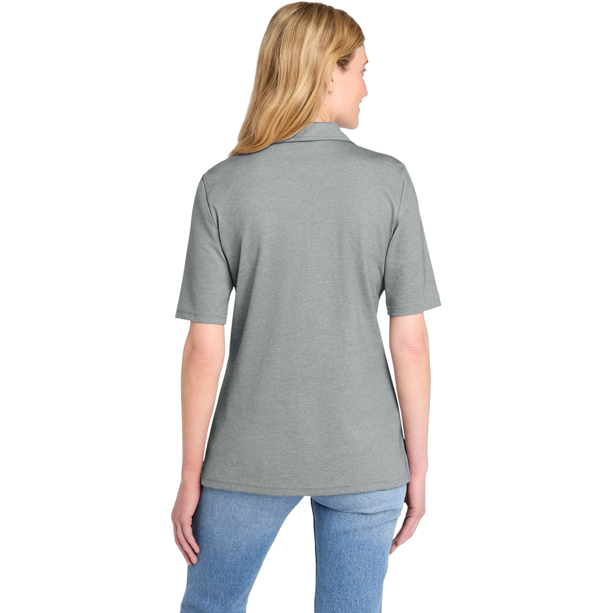 TravisMathew Women's Sunsetters Polo in Grey Heather — custom branded by Motive