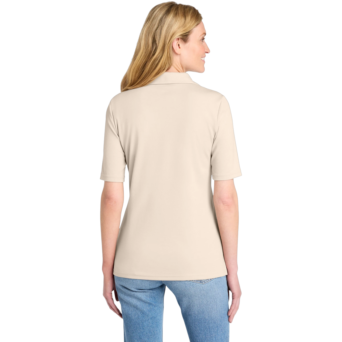 TravisMathew Women's Sunsetters Polo in Natural Heather — custom branded by Motive