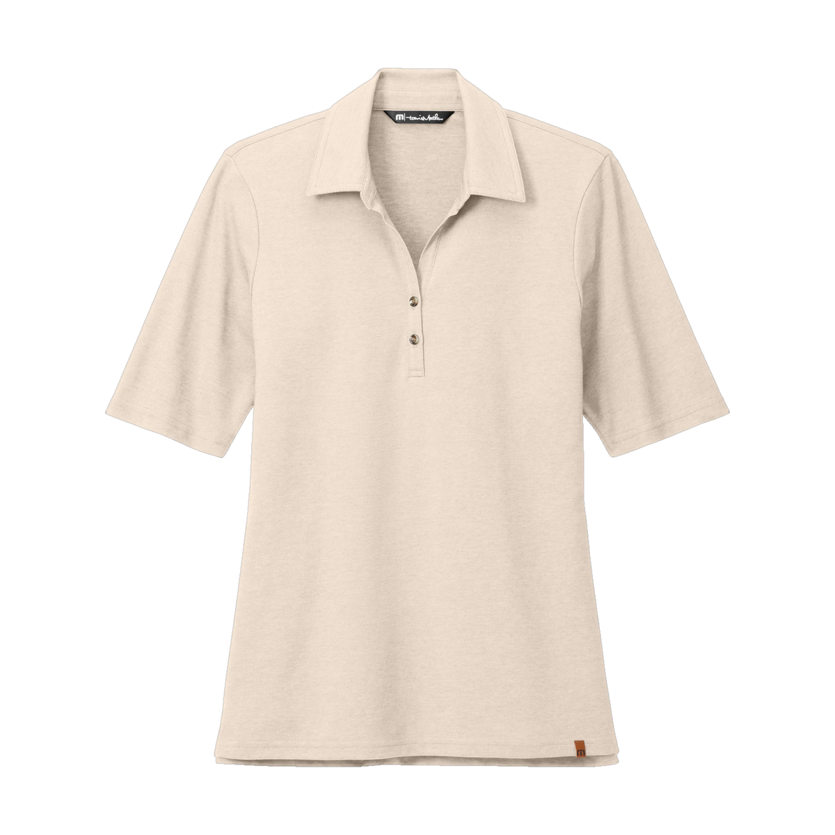 TravisMathew Women's Sunsetters Polo in Natural Heather — custom branded by Motive