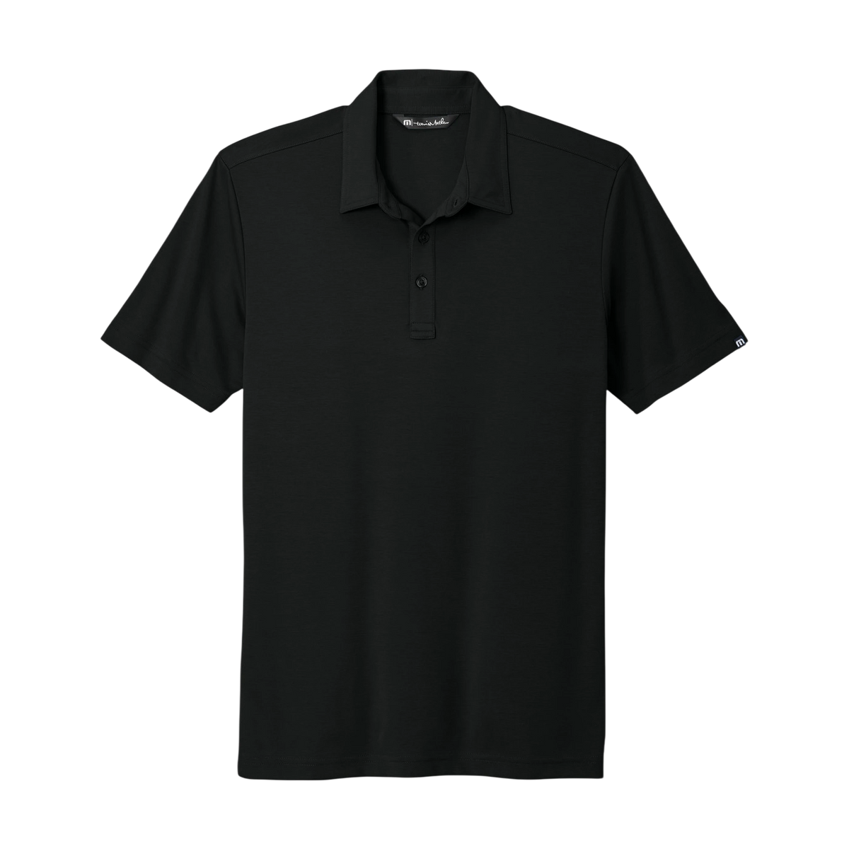 TravisMathew Oceanside Solid Polo in Black — custom branded by Motive