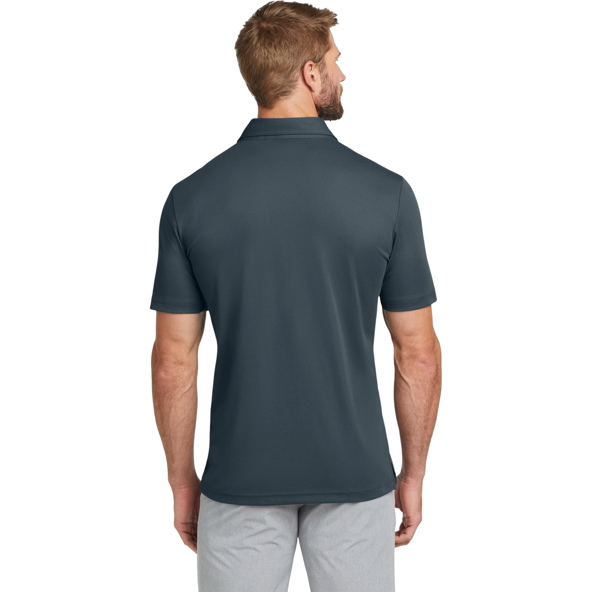TravisMathew Oceanside Solid Polo in Blue Nights — custom branded by Motive