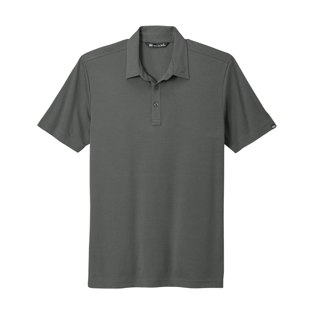 TravisMathew Oceanside Solid Polo in Quiet Shade Grey — custom branded by Motive