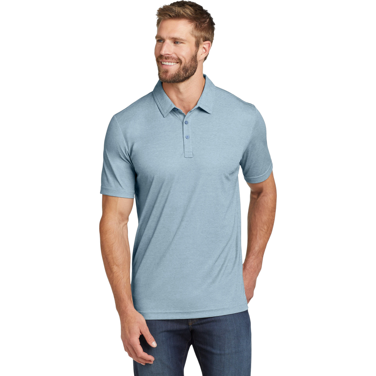 TravisMathew Oceanside Heather Polo in Allure Heather