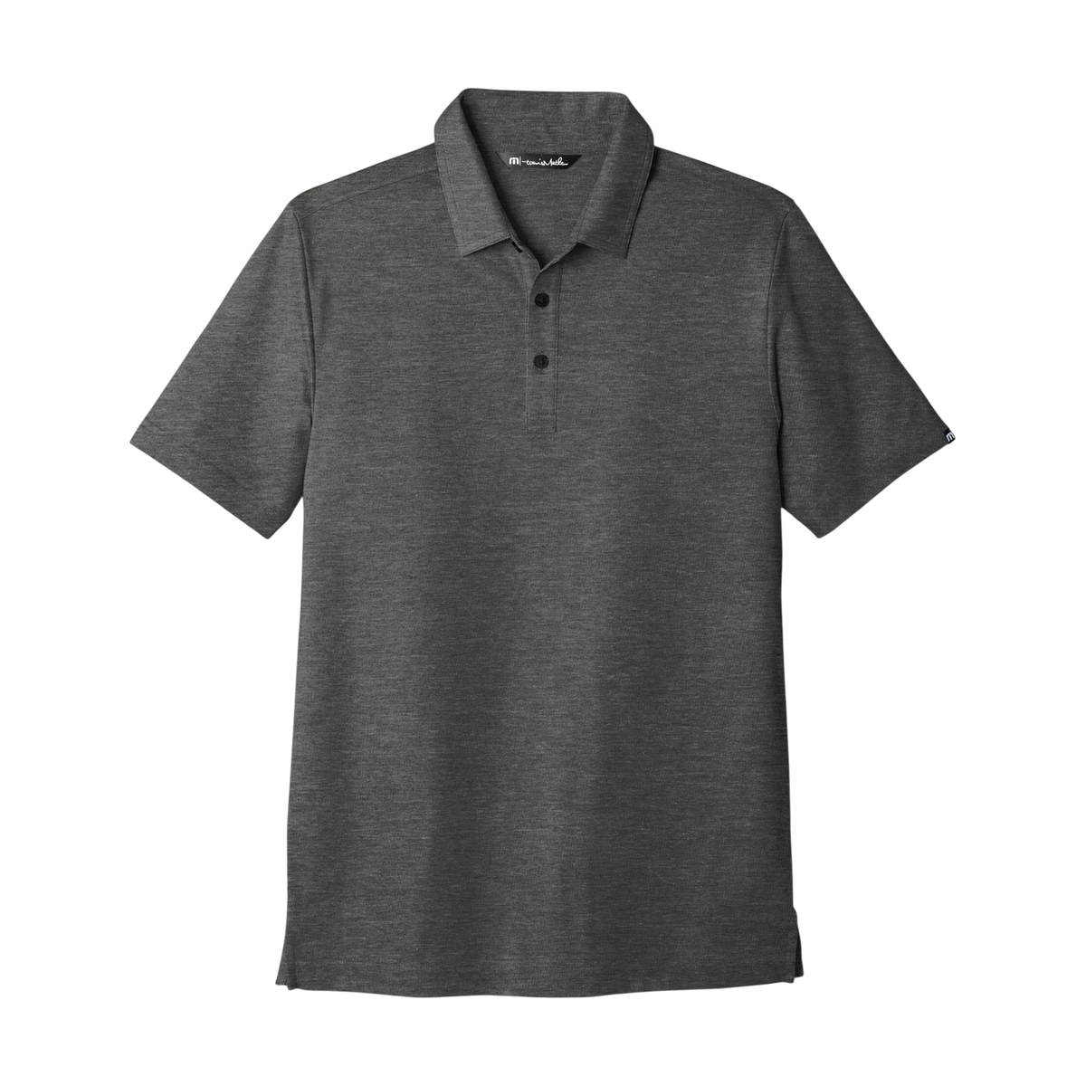 TravisMathew Oceanside Heather Polo in Black Heather — custom branded by Motive