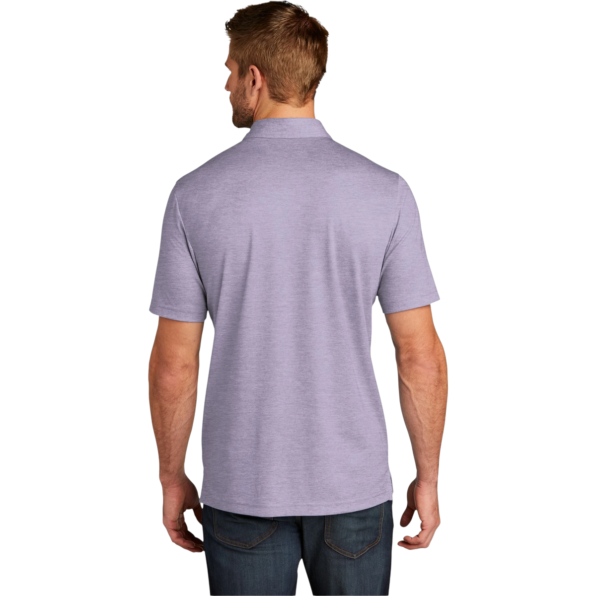 TravisMathew Oceanside Heather Polo in Purple Sage Heather
