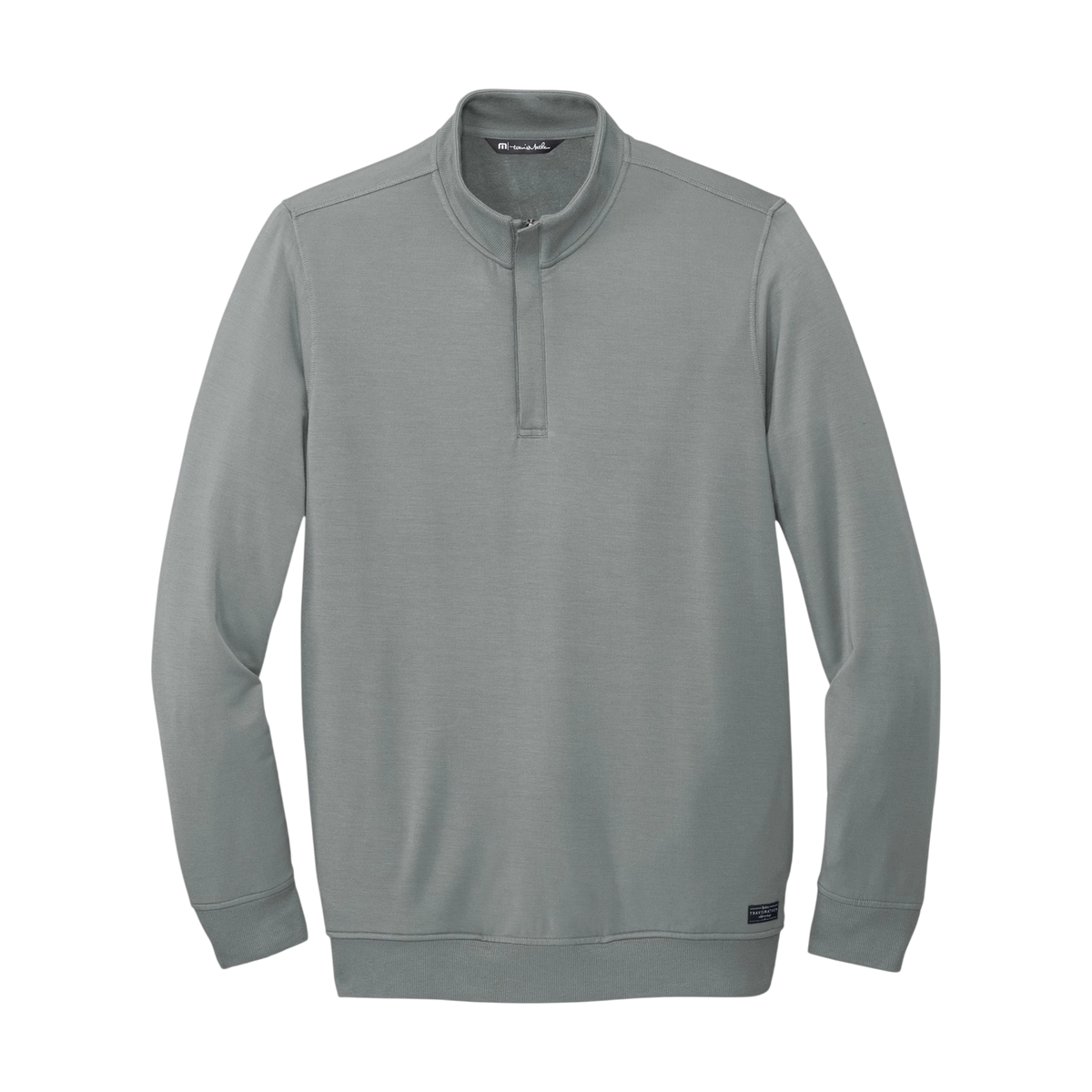 TravisMathew Newport 1/4-Zip Fleece in Quiet Shade Grey — custom branded by Motive