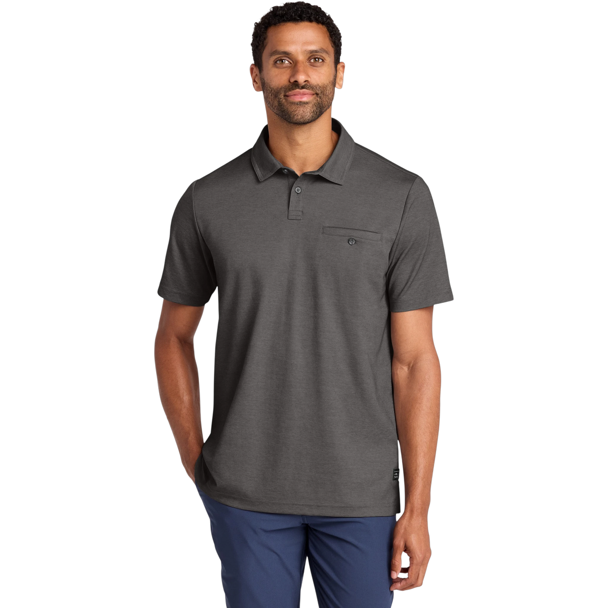 TravisMathew Sunsetters Pocket Polo in Black Heather