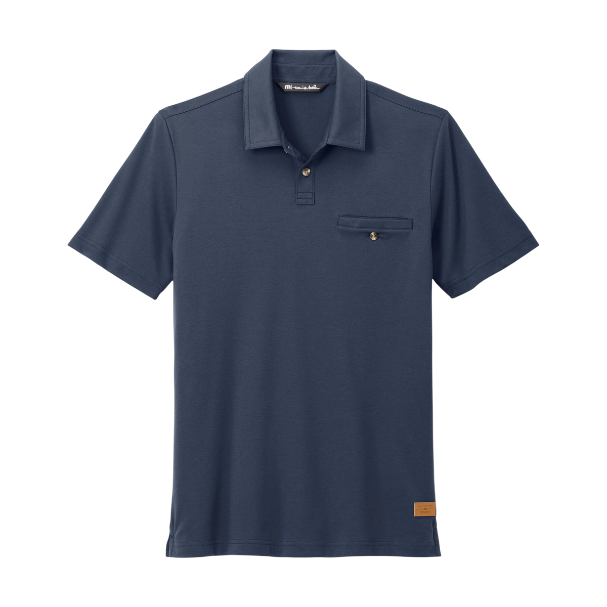 TravisMathew Sunsetters Pocket Polo in Blue Nights — custom branded by Motive