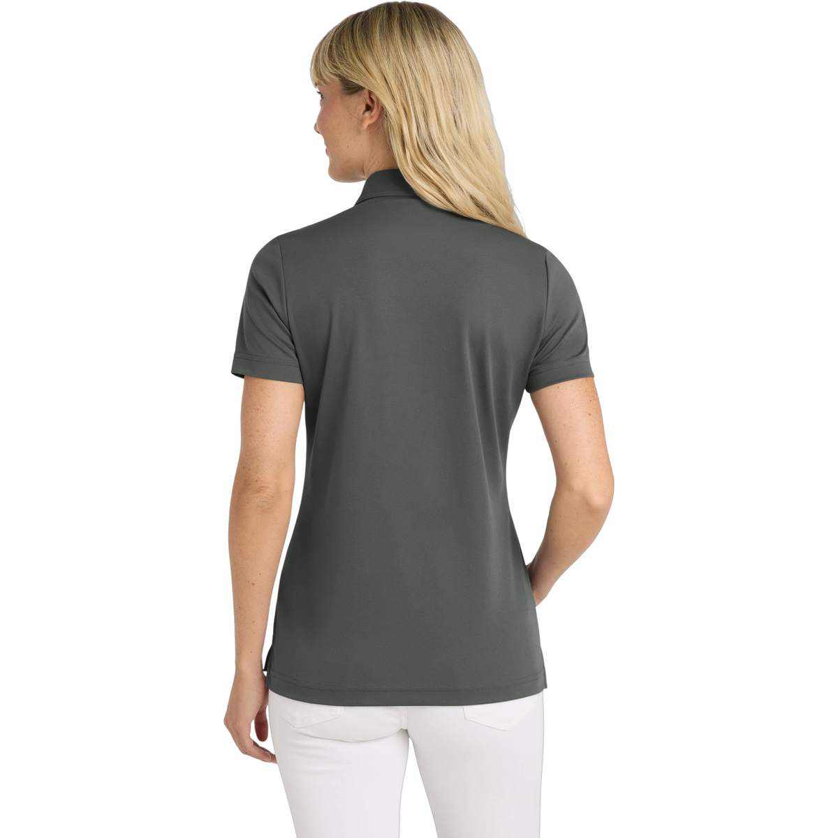 TravisMathew Women's Oceanside Solid Polo in Quiet Shade Grey — custom branded by Motive