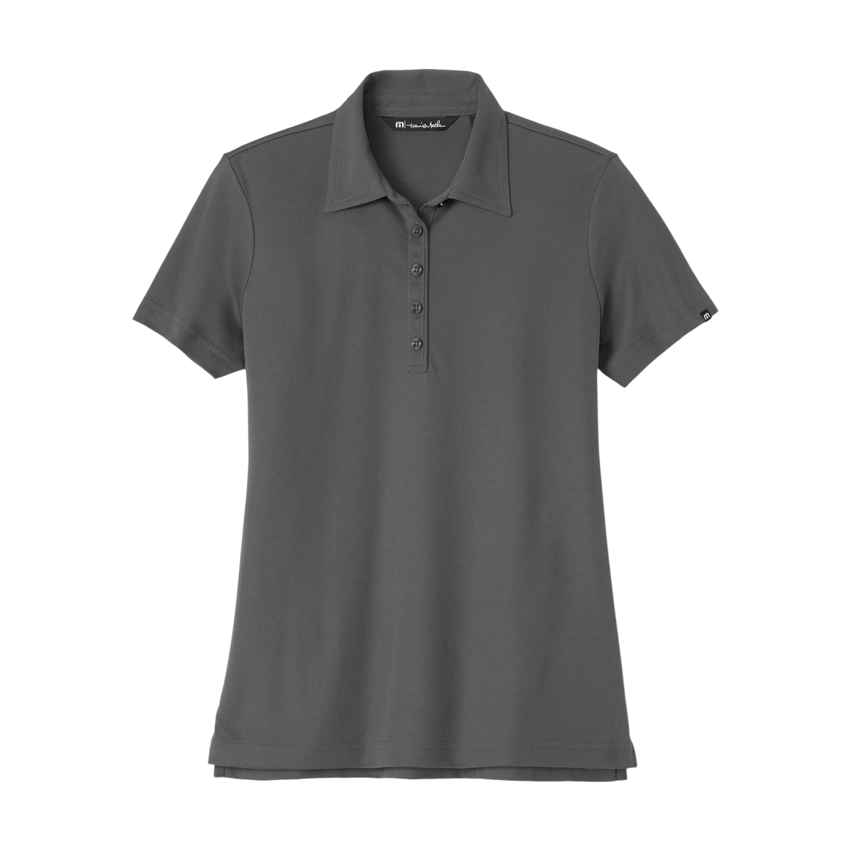 TravisMathew Women's Oceanside Solid Polo in Quiet Shade Grey — custom branded by Motive