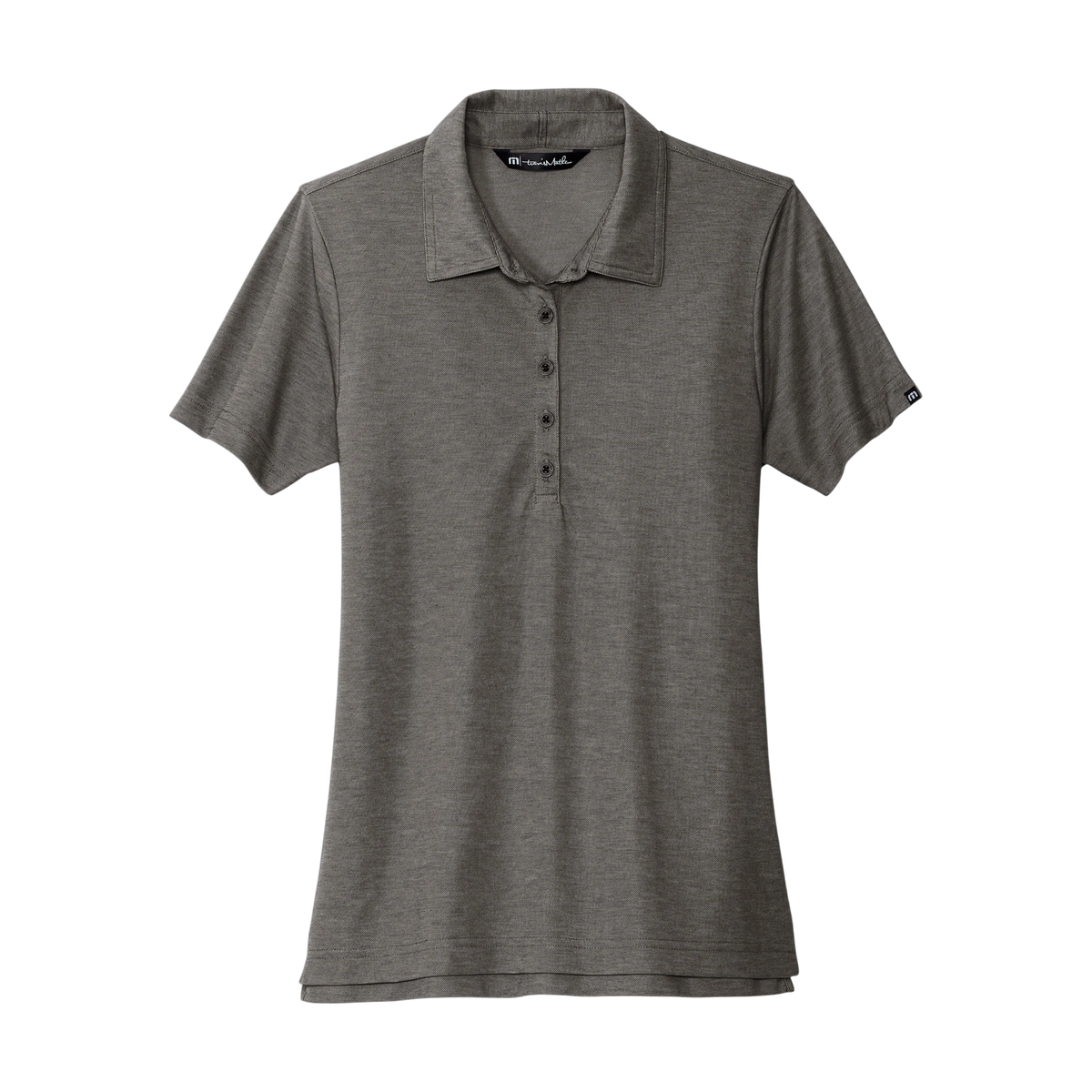 TravisMathew Women's Oceanside Heather Polo in Black Heather — custom branded by Motive